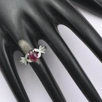 1.62 Ct Oval Cabochon Cut Natural Pink Tourmaline 950 Platinum Ring