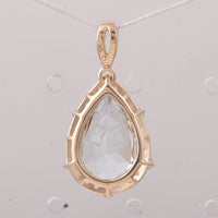 4.38 Ct Pear Aquamarine 9K Gold Pendant