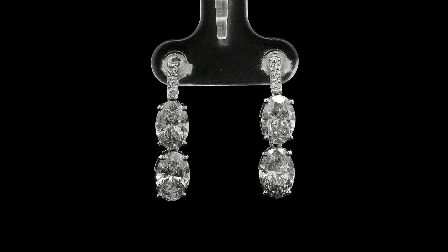 4.48 Carats Lab Grown Diamond 14K Gold Earrings