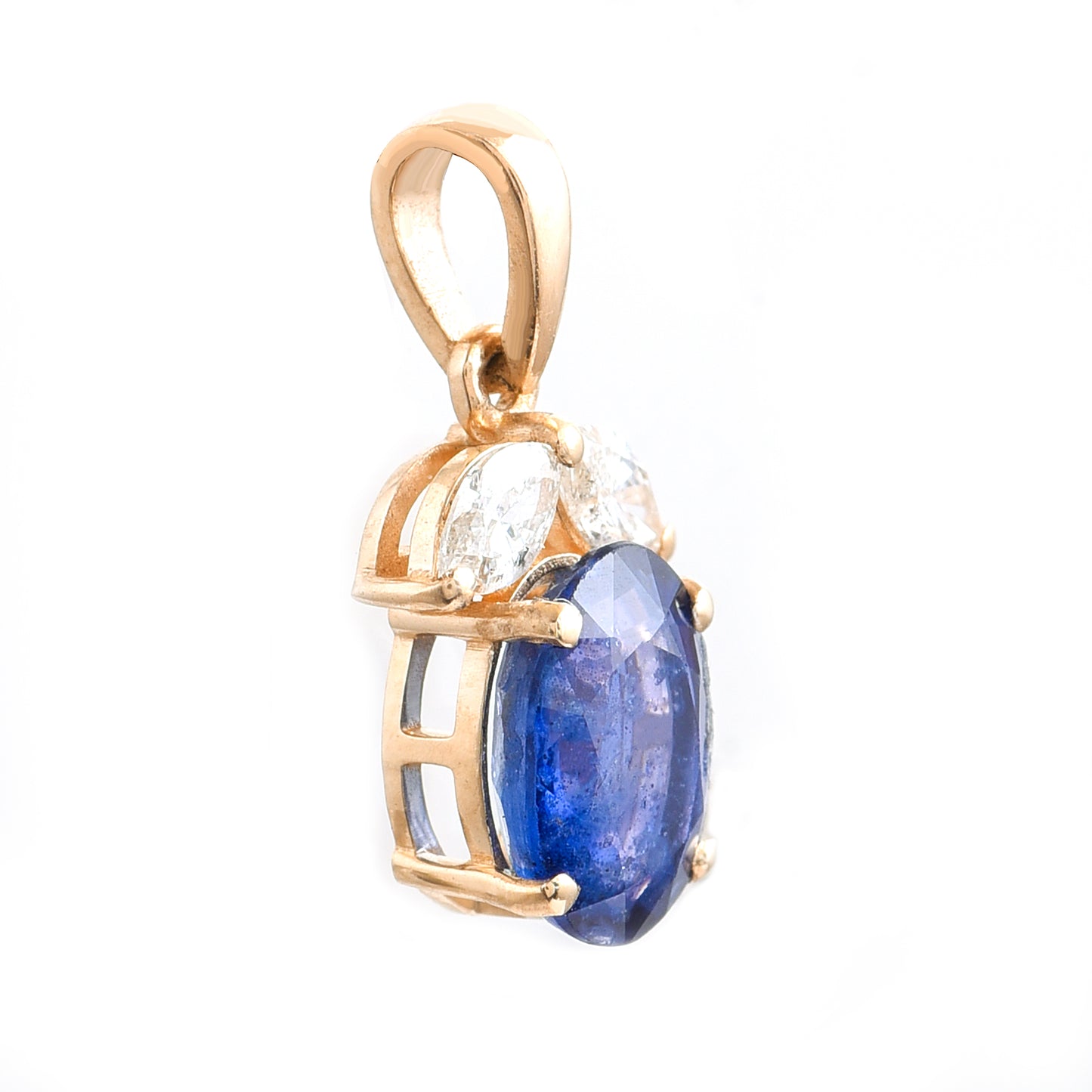 1.60 Ct Oval Sapphire 14K Gold Pendant
