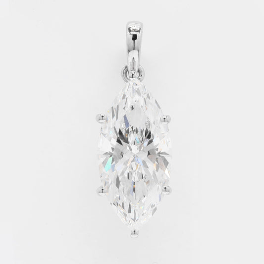 5.09 Ct Marquise Brilliant Lab Grown Diamond 950 Platinum Pendant