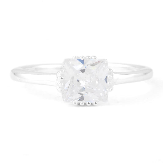 2.66 Ct Square Cubic Zirconia 925 Sterling Silver Ring