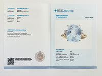 4.88 Ct Cushion Natural Aquamarine 14K Gold Ring