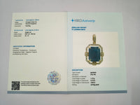 3.84 Ct Octagon Natural Sapphire 14K Gold Pendant