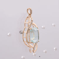 4.18 Ct Cushion Natural Emerald 14K Gold Pendant