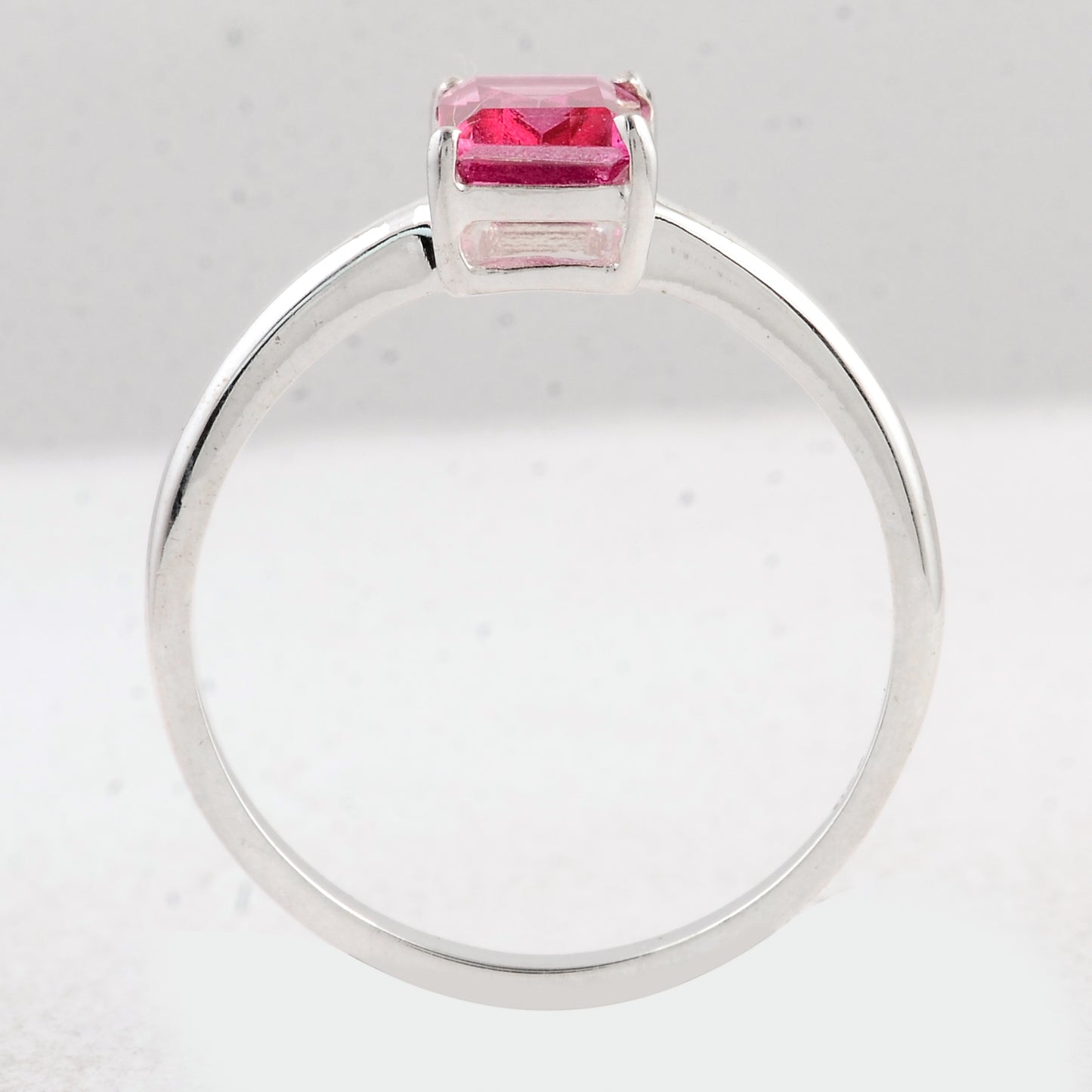 1.10 Ct Octagon Pink Topaz 925 Sterling Silver Ring