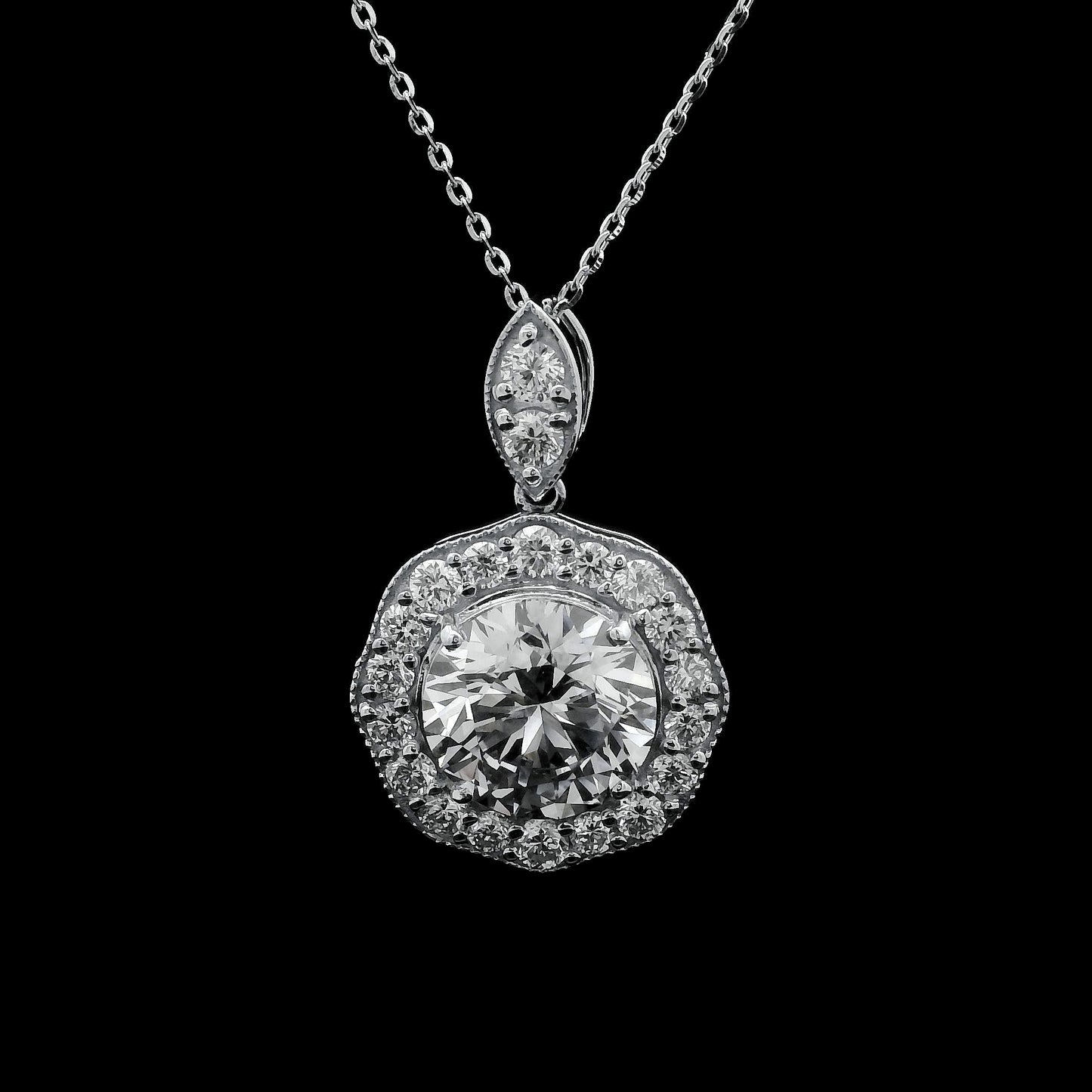 3.86 Carats Lab Grown Diamond 14K Gold Pendant