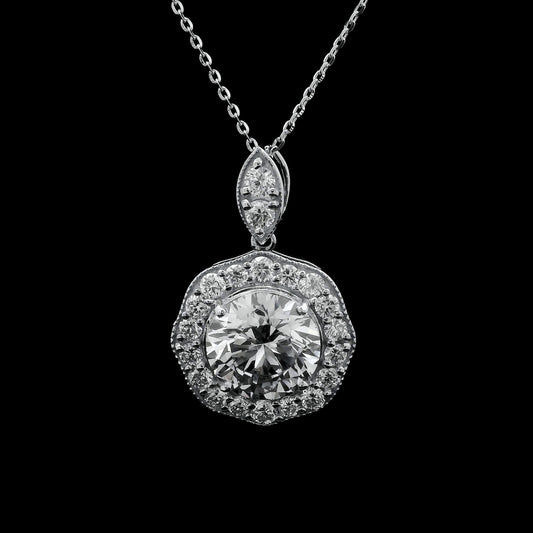 3.86 Carats Lab Grown Diamond 14K Gold Pendant