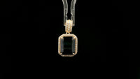 3.86 Ct Octagon Natural Sapphire 14K Gold Pendant