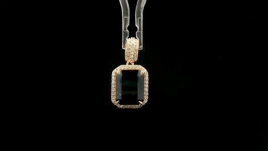 3.86 Ct Octagon Natural Sapphire 14K Gold Pendant