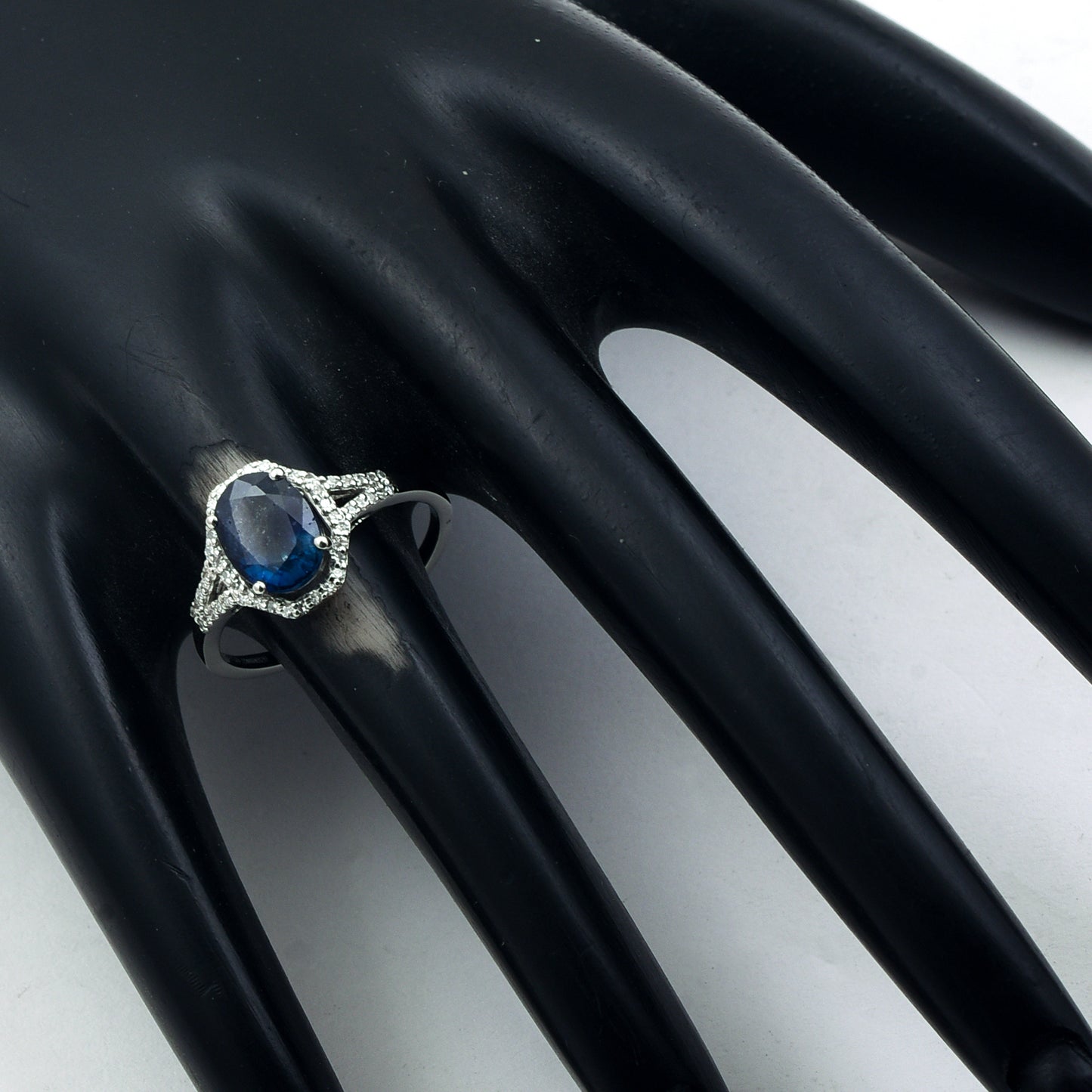 2.08 Ct Oval Mixed Cut Natural Sapphire 950 Platinum Ring