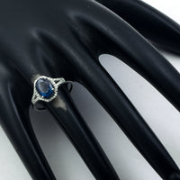 2.08 Ct Oval Mixed Cut Natural Sapphire 950 Platinum Ring
