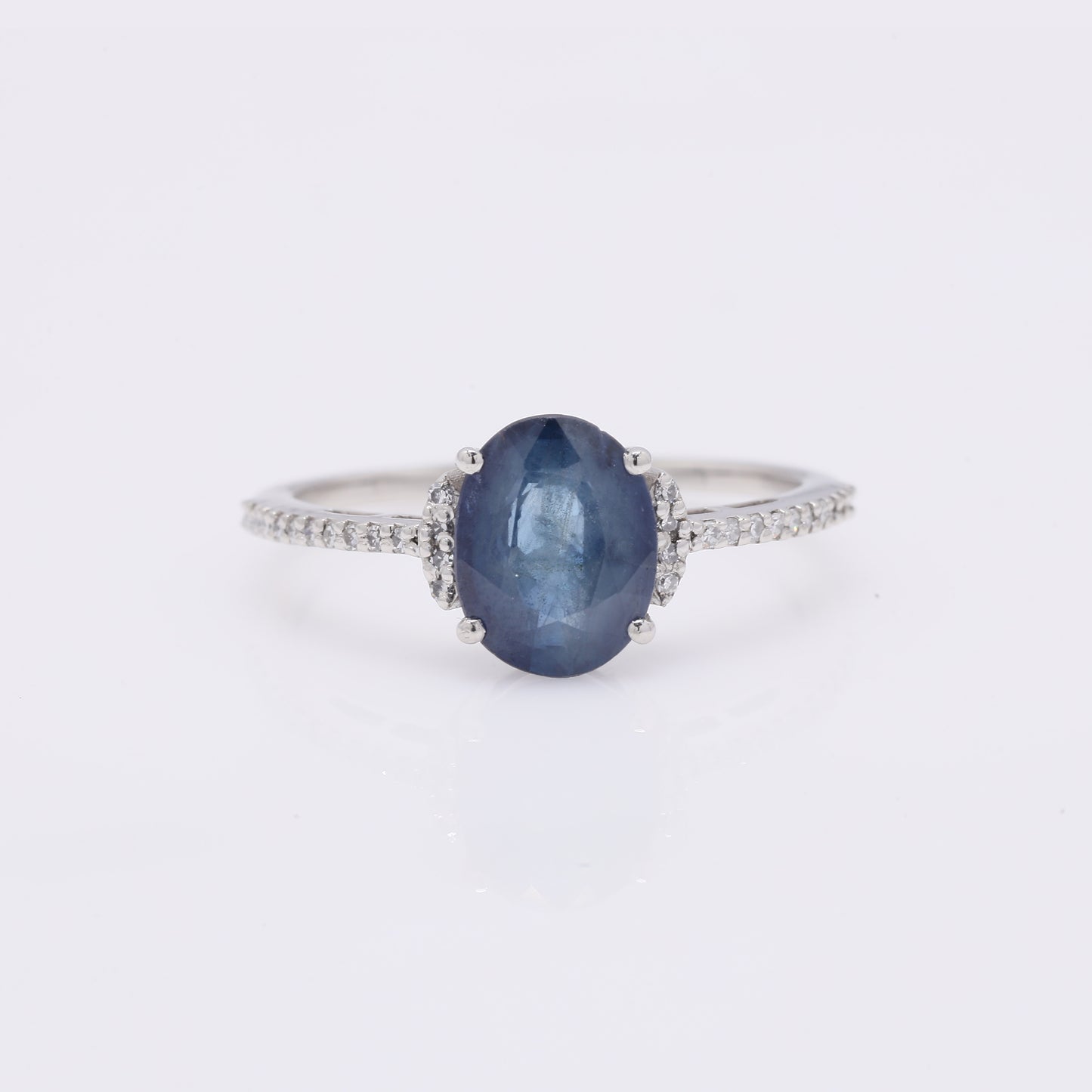2.16 Ct Oval Mixed Cut Natural Sapphire 950 Platinum Ring