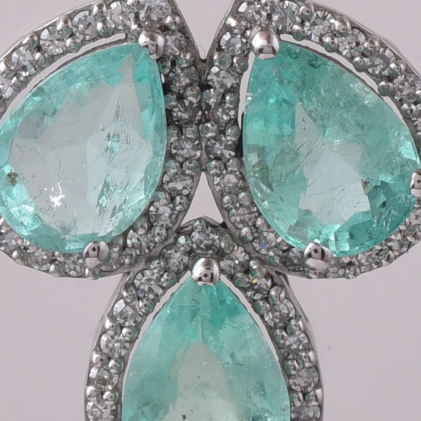 2.17 Ct Pear Mixed Cut Natural Emerald 950 Platinum Pendant