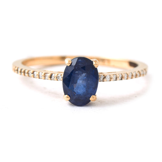 1.31 Ct Oval Sapphire 14K Gold Ring