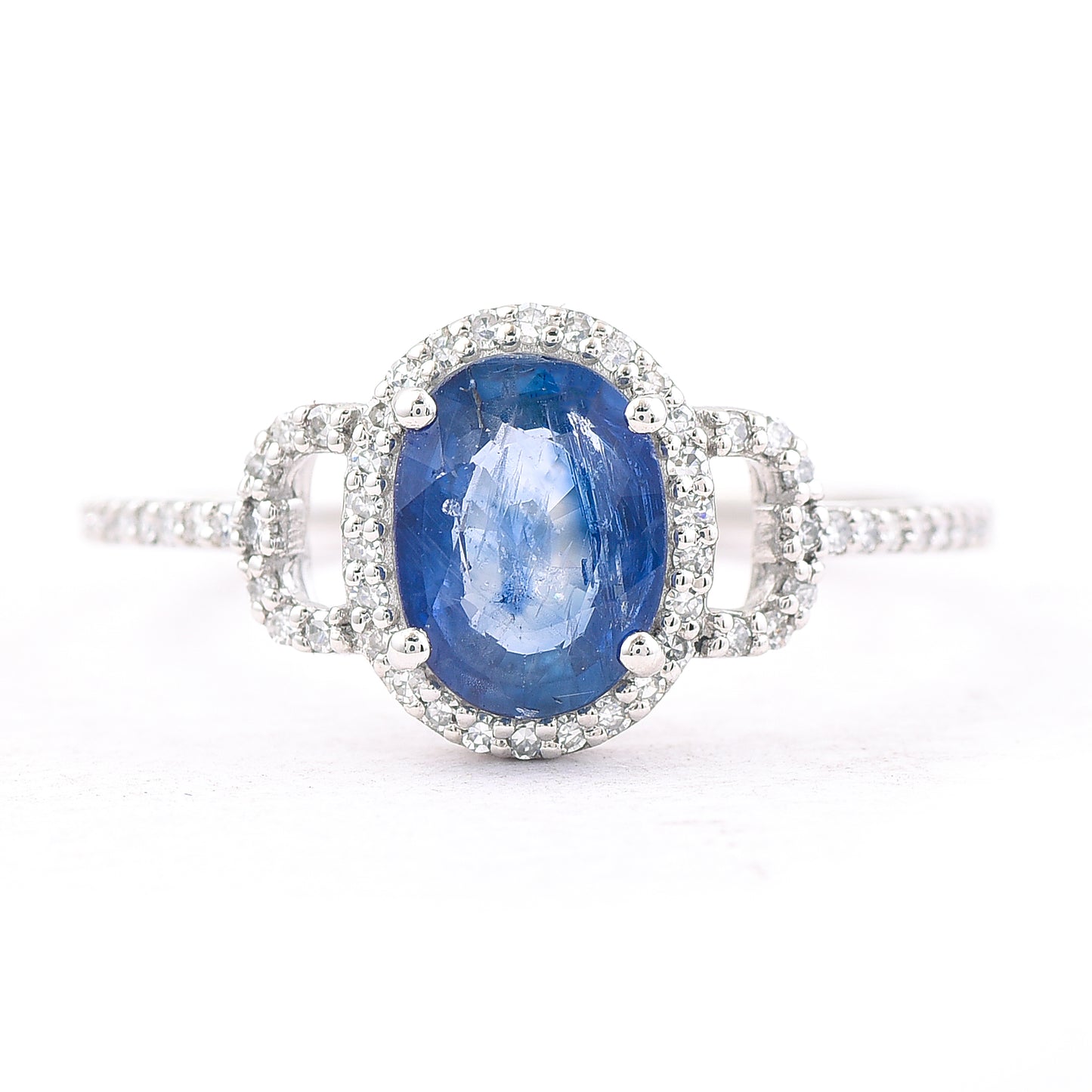 1.50 Ct Oval Mixed Cut Natural Sapphire 950 Platinum Ring