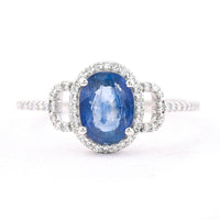 1.50 Ct Oval Mixed Cut Natural Sapphire 950 Platinum Ring