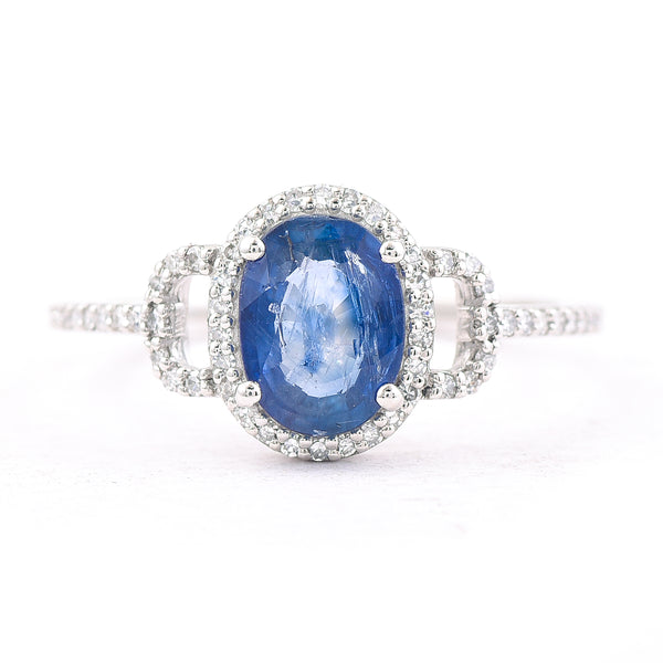 1.50 Ct Oval Mixed Cut Natural Sapphire 950 Platinum Ring