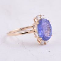 2.95 Ct Oval Natural Tanzanite 14K Gold Ring