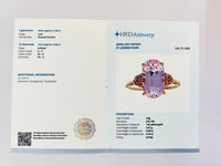 6.52 Ct Oval Natural Kunzite 14K Gold Ring