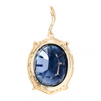 9.62 Ct Oval Mixed Cut Natural Corundum Sapphire 14K Gold Pendant