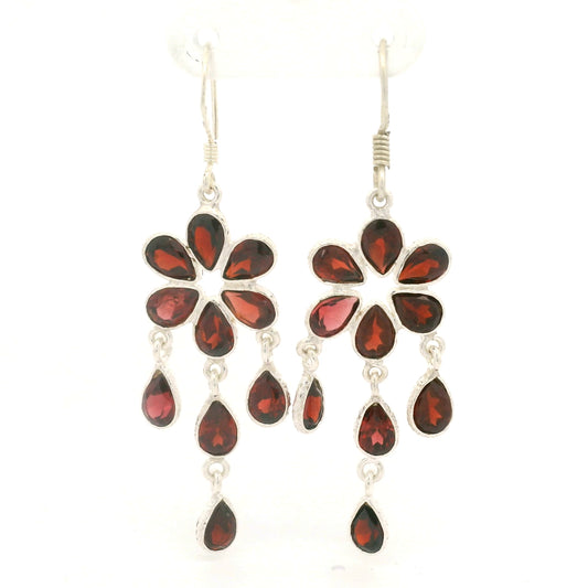 11.50 Ct Garnet 925 Sterling Silver Earrings