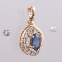 1.20 Ct Oval Natural Sapphire 14K Gold Pendant