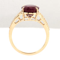 5.50 Ct Oval Mixed Cut Natural Corundum Ruby 14K Gold Ring
