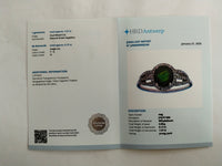 1.74 Ct Oval Mixed Cut Natural Green Sapphire 950 Platinum Ring