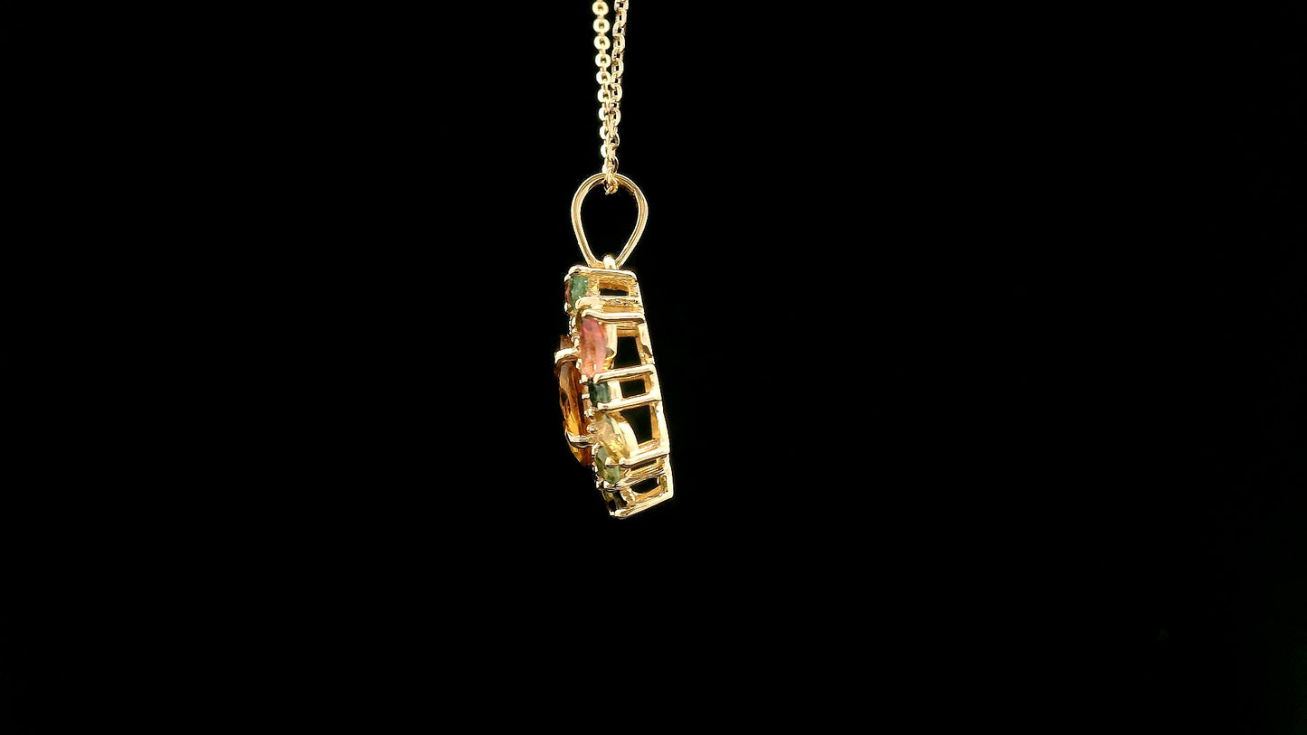 2.13 Ct Oval Tourmaline 14K Gold Pendant