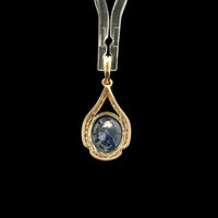 2.54 Ct Oval Mixed Cut Natural Sapphire 14K Gold Pendant