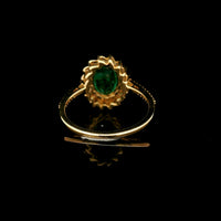 1.35 Ct Oval Mixed Cut Natural Emerald 14K Gold Ring