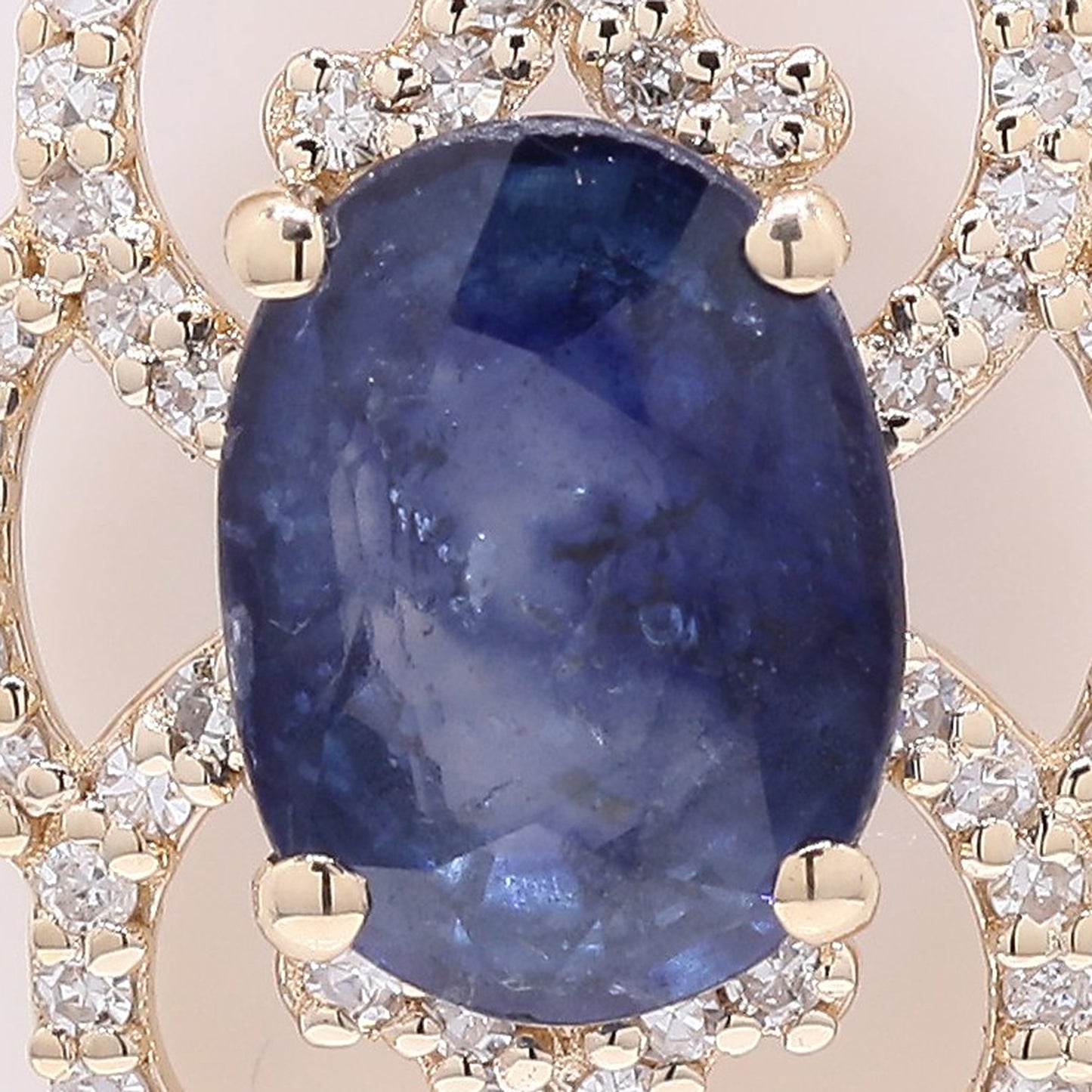 1.80 Ct Oval Mixed Cut Natural Sapphire 14K Gold Pendant