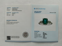 3.12 Ct Octagon Step Cut Natural Emerald 950 Platinum Ring