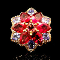 3.91 Ct Pear Rubellite 14K Gold Ring