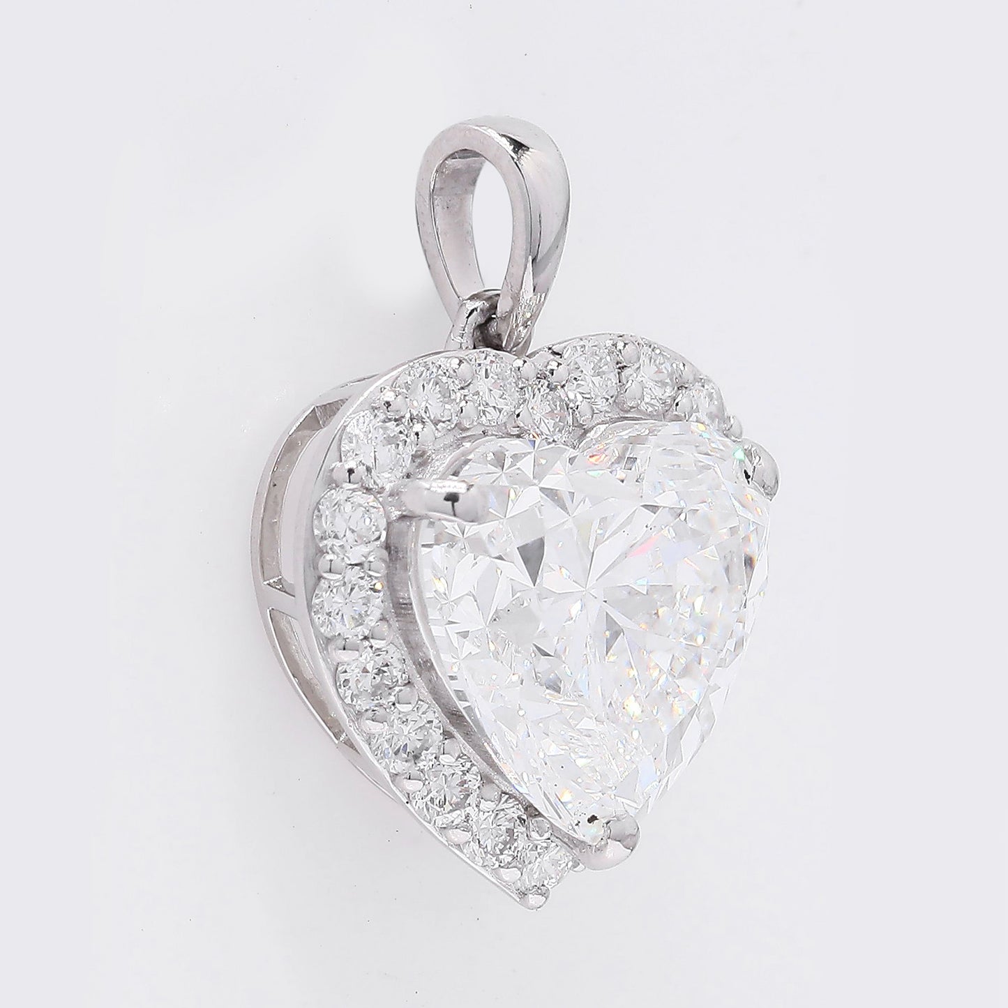 4.64 Ct Heart Brilliant Lab Grown Diamond 950 Platinum Pendant