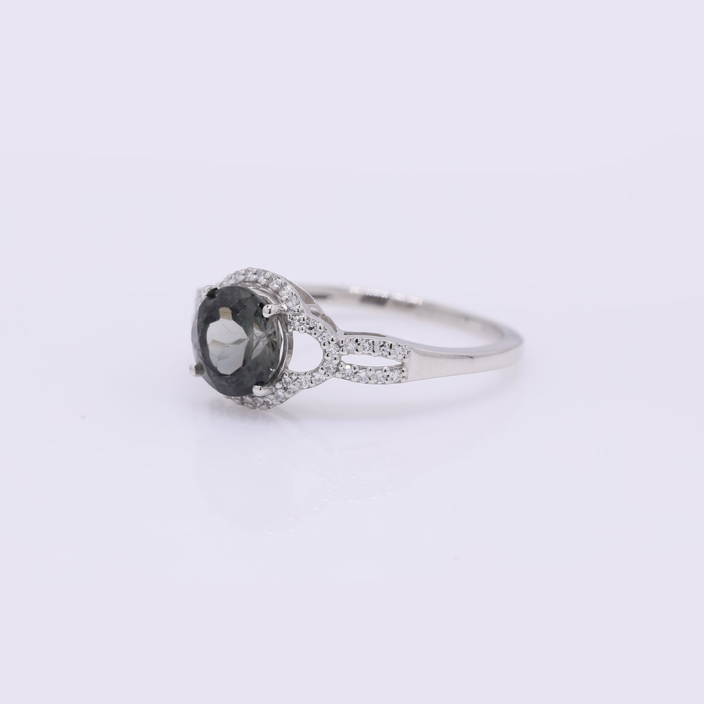 1.54 Ct Round Mixed Cut Natural Tourmaline 950 Platinum Ring