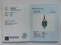 2.67 Ct Octagon Step Cut Natural Emerald 14K Gold Pendant