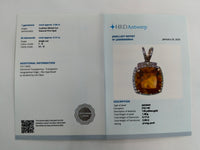 2.83 Ct Cushion Mixed Cut Natural Fire Opal 14K Gold Pendant