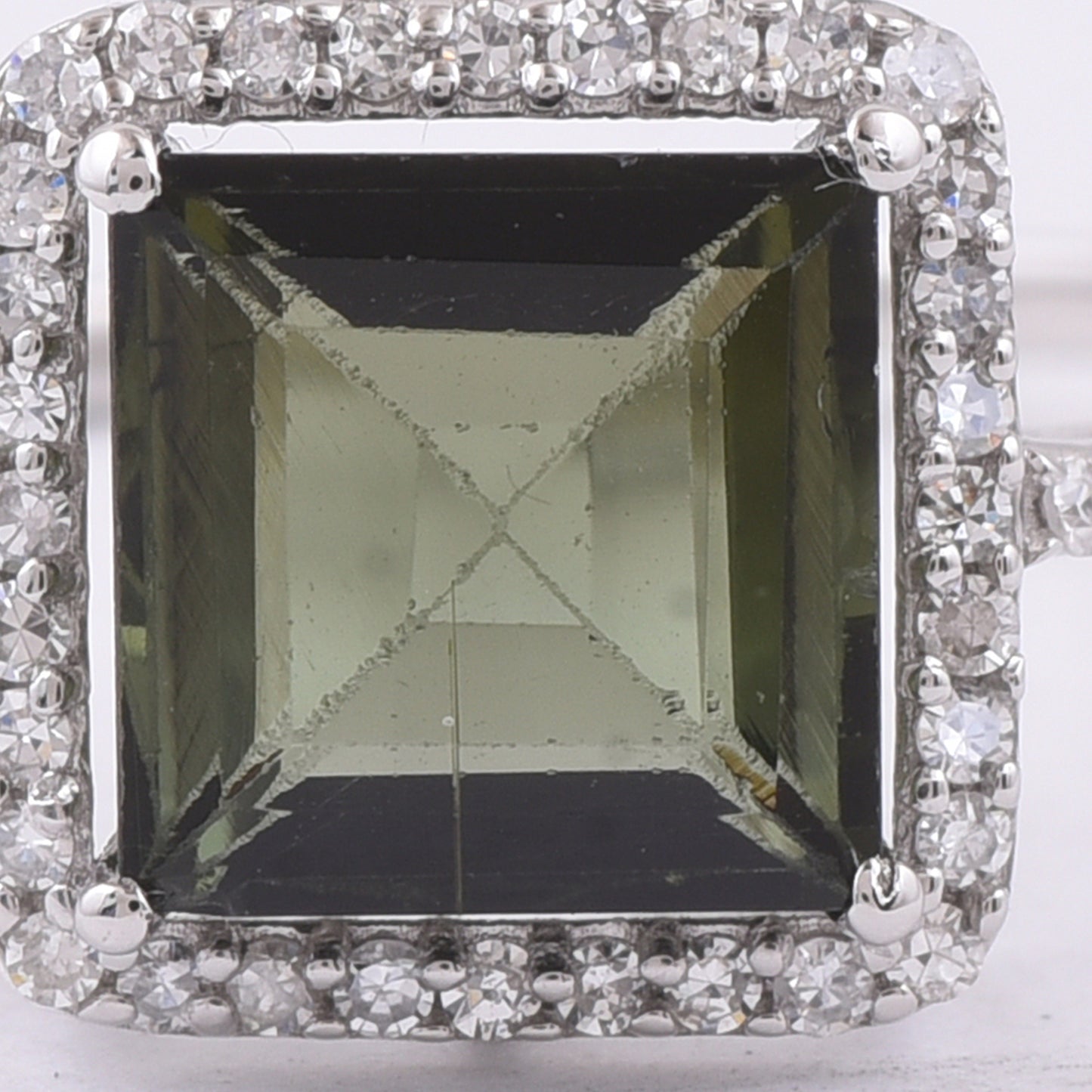 1.69 Ct Square Step Cut Natural Tourmaline 950 Platinum Ring