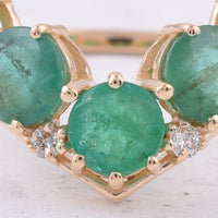 2.27 Ct Round Natural Emerald 14K Gold Ring