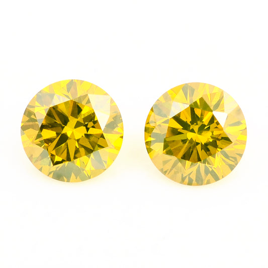 0.42 Yellow Diamond Round Loose Gemstone