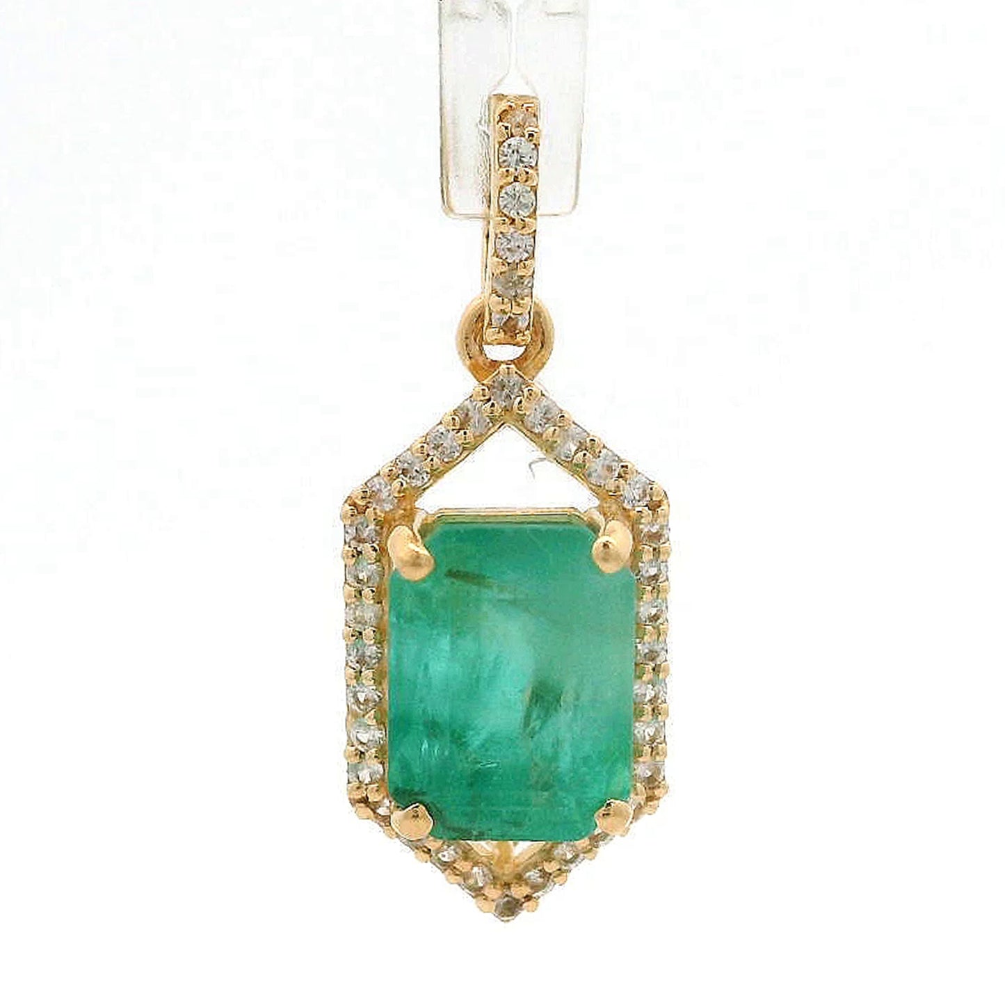2.25 Ct Octagon Emerald 14K Gold Pendant