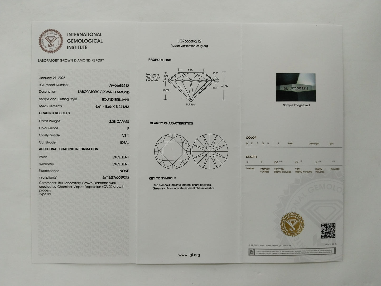 2.77 Ct Round Brilliant Lab Grown Diamond 950 Platinum Ring