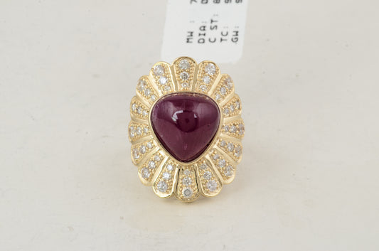 9.58 Ct Oval Ruby 14K Gold Ring