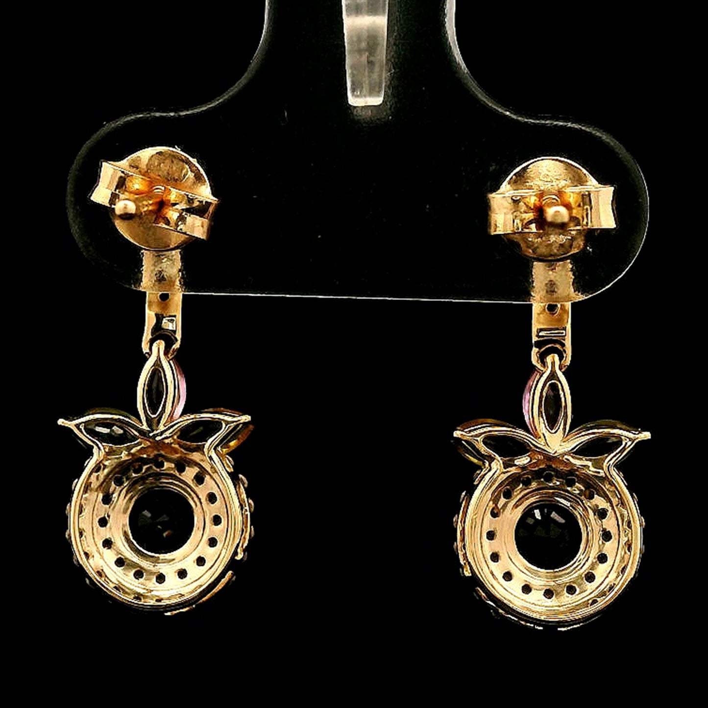 1.67 Ct Round Sapphire 14K Gold Earrings