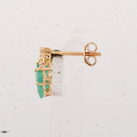 2.36 Ct Round Emerald 14K Gold Earrings