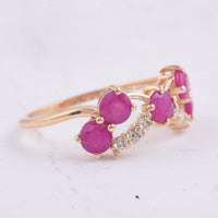 1.89 Ct Round Natural Ruby 14K Gold Ring
