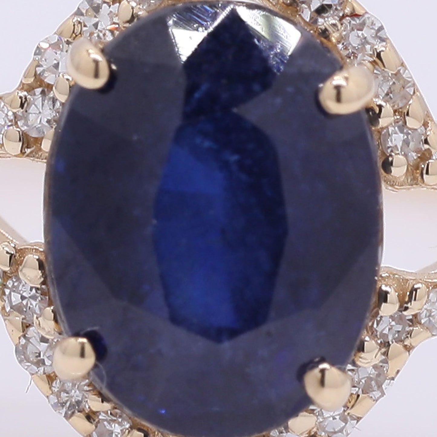 2.09 Ct Oval Mixed Cut Natural Sapphire 14K Gold Ring