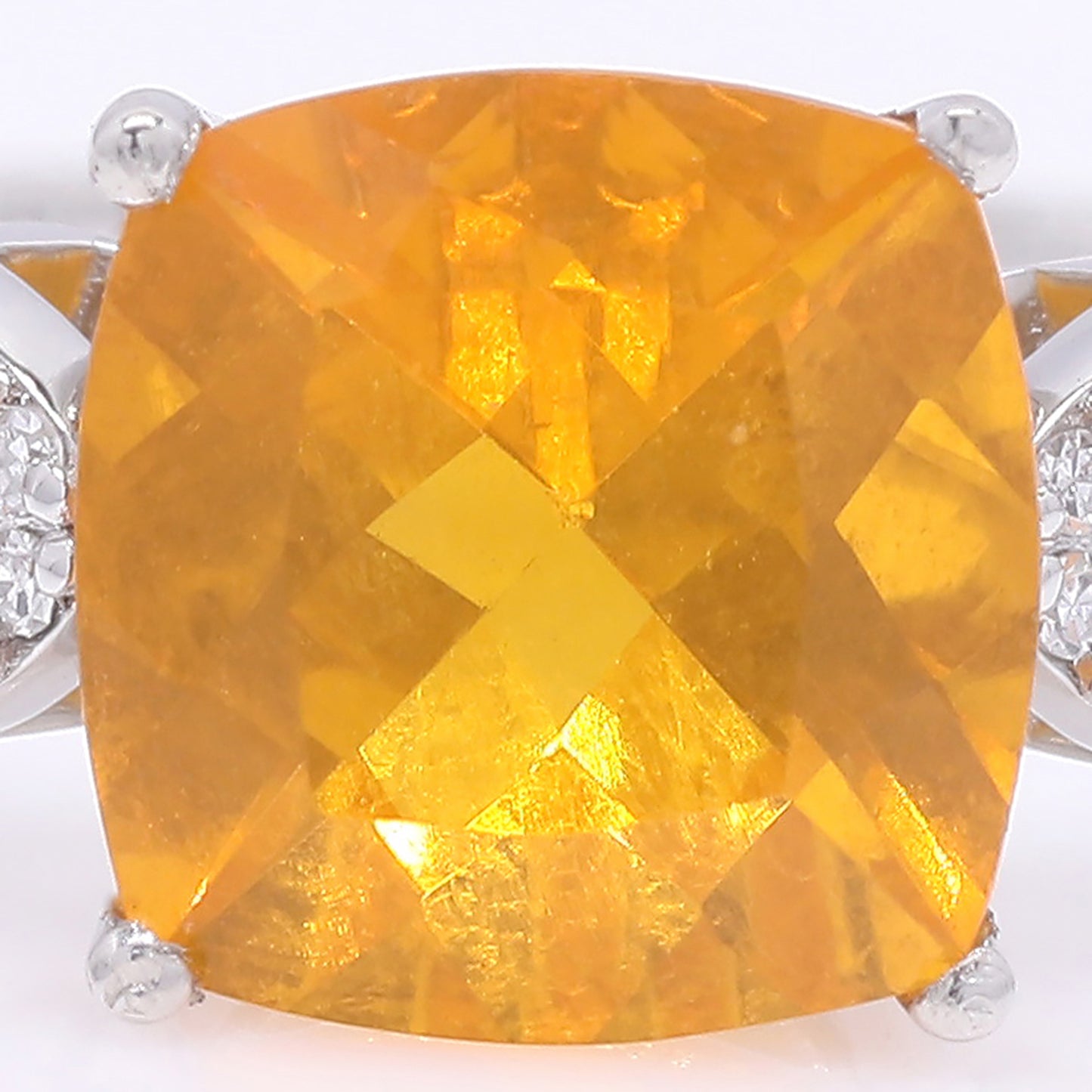 1.46 Ct Cushion Mixed Cut Natural Fire Opal 950 Platinum Ring